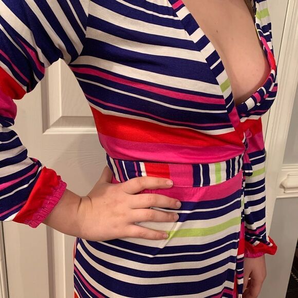 Macbeth Collection Striped Maxi Dress sz M NWT - Picture 2 of 4